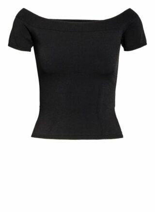 Alexander Mcqueen Off-Shoulder-Strickshirt schwarz