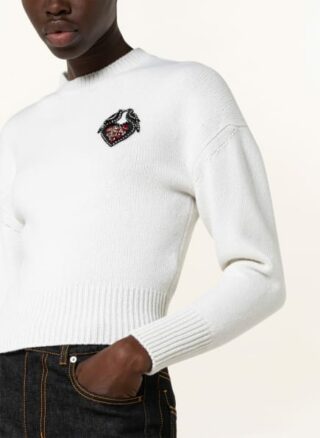 Alexander Mcqueen Pullover Mit Schmucksteinbesatz beige
