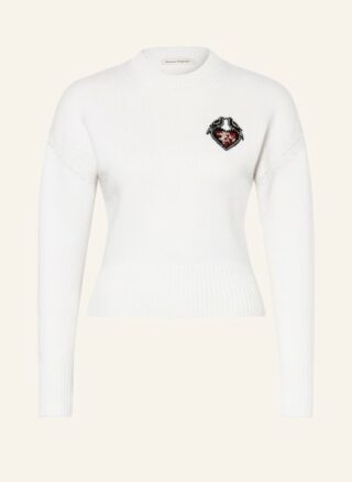 Alexander Mcqueen Pullover Mit Schmucksteinbesatz beige