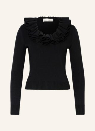 Alexander Mcqueen Pullover Mit Volants schwarz