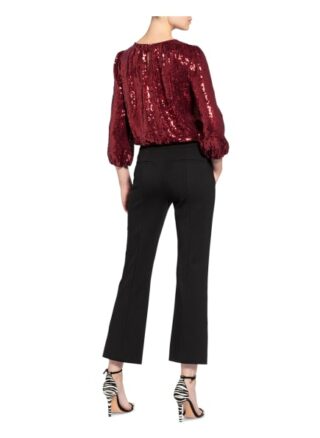 Alice+Olivia Shirt Avila Mit 3/4-Arm Und Paillettenbesatz rot