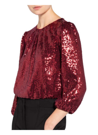 Alice+Olivia Shirt Avila Mit 3/4-Arm Und Paillettenbesatz rot