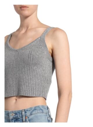 All Saints Cropped-Stricktop Ivana Aus Cashmere grau