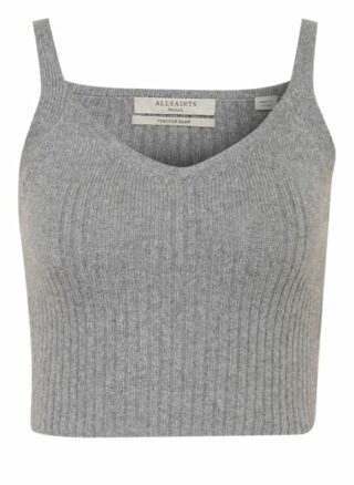 All Saints Cropped-Stricktop Ivana Aus Cashmere grau