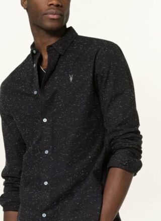 All Saints Hemd Petrel Slim Fit schwarz