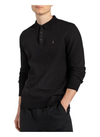 All Saints Jersey-Poloshirt schwarz