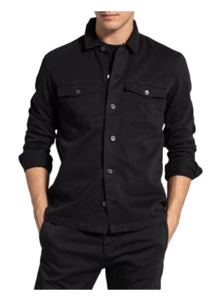 ALL SAINTS Spotter Overshirt Herren, Schwarz