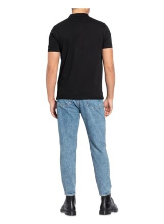 ALL SAINTS Reform Pique-Poloshirt Herren, Schwarz