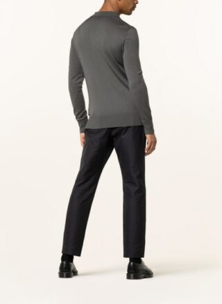 All Saints Strick-Poloshirt Aus Merinowolle grau