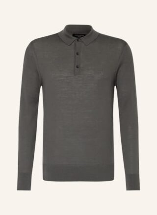 All Saints Strick-Poloshirt Aus Merinowolle grau