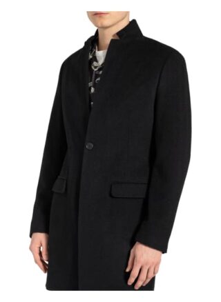 ALL SAINTS Manor Wollmantel Herren, Schwarz