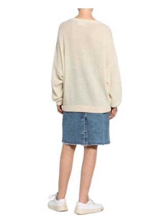 American Vintage Pullover Mit Merinowolle weiss