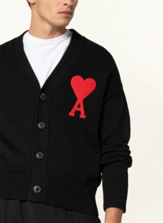 AMI Strickjacke Herren, Schwarz