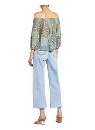 BA&SH Olga Off-Shoulder-Bluse Damen, Grün