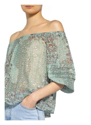 BA&SH Olga Off-Shoulder-Bluse Damen, Grün
