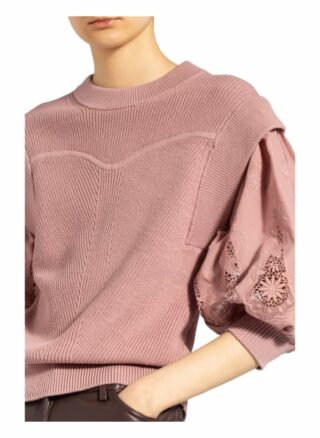 Ba&Sh Pullover Samoa Im Materialmix rosa