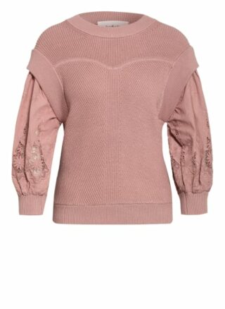 Ba&Sh Pullover Samoa Im Materialmix rosa