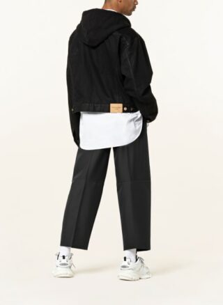 Balenciaga Jeansjacke Mit Sweatbesatz schwarz