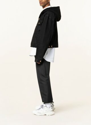 Balenciaga Jeansjacke Mit Sweatbesatz schwarz