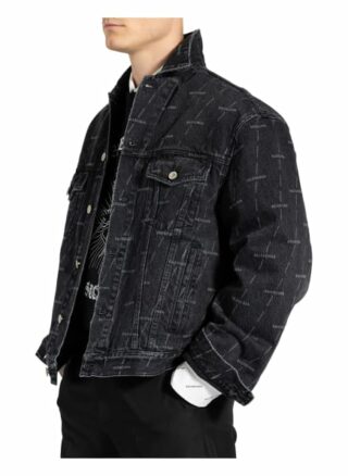 Balenciaga Oversized-Jeansjacke schwarz