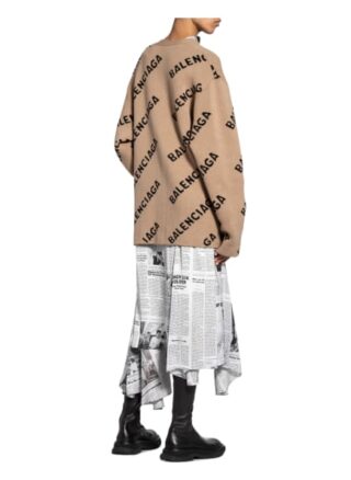Balenciaga Oversized-Strickjacke beige
