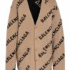 Balenciaga Oversized-Strickjacke beige