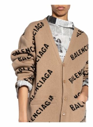 Balenciaga Oversized-Strickjacke beige