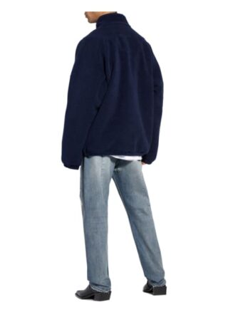 Balenciaga Oversized-Troyer Mit Teddyfellbesatz schwarz