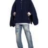 Balenciaga Oversized-Troyer Mit Teddyfellbesatz schwarz