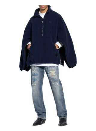 Balenciaga Oversized-Troyer Mit Teddyfellbesatz schwarz
