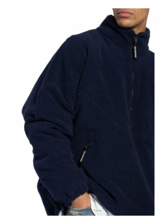 Balenciaga Oversized-Troyer Mit Teddyfellbesatz schwarz