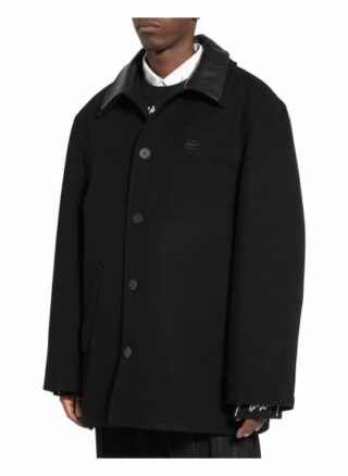 Balenciaga Oversized-Wollmantel schwarz