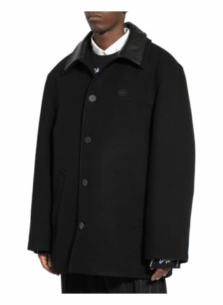 Balenciaga Oversized-Wollmantel schwarz
