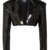 Balmain Cropped-Blazer Mit Paillettenbesatz schwarz