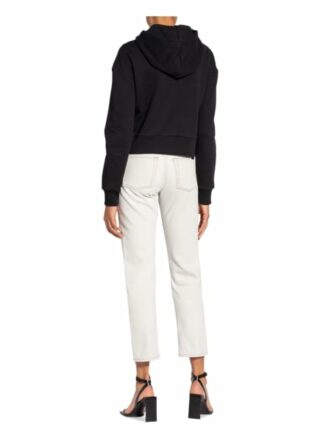 Balmain Cropped-Hoodie schwarz