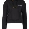 Balmain Cropped-Hoodie schwarz