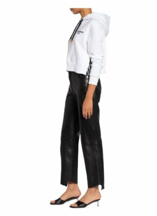 Balmain Cropped-Hoodie weiss
