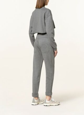 Balmain Cropped-Sweatshirt grau