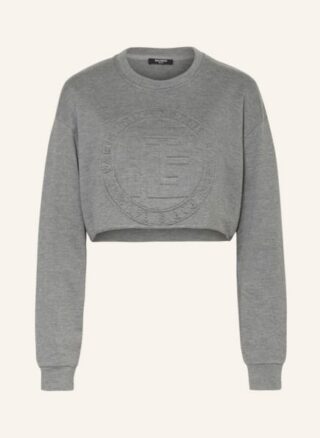 Balmain Cropped-Sweatshirt grau
