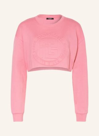 Balmain Cropped-Sweatshirt rosa