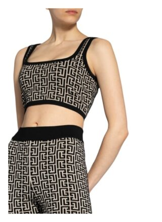 Balmain Cropped-Top schwarz