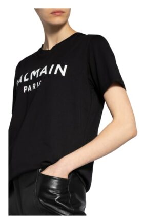 Balmain T-Shirt Mit Schmucksteinbesatz schwarz
