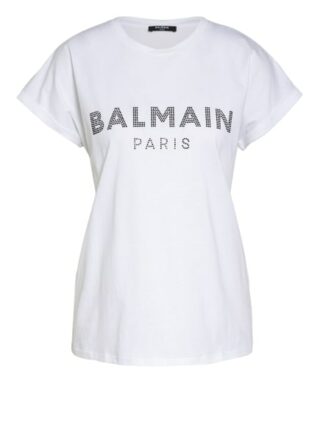 Balmain T-Shirt Mit Schmucksteinbesatz weiss