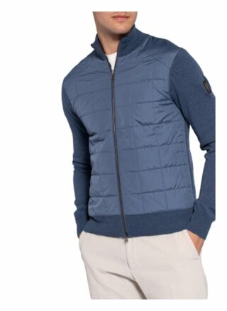 Belstaff Strickjacke New Kelby Im Materialmix blau