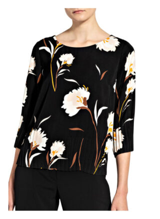 Betty&Co Blusenshirt Mit Plissees Und 3/4-Arm schwarz