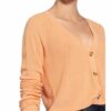 Betty&Co Strickjacke Mit Leinen orange