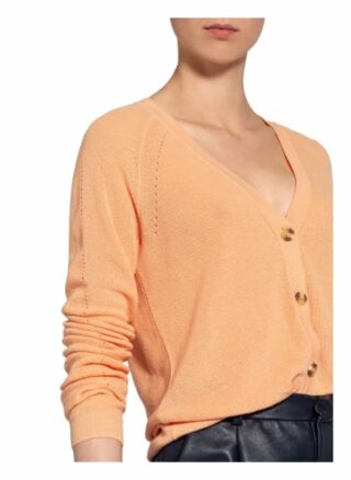Betty&Co Strickjacke Mit Leinen orange