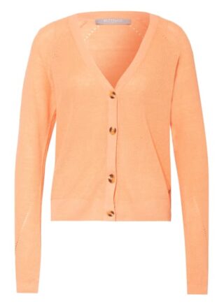Betty&Co Strickjacke Mit Leinen orange