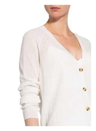 Betty&Co Strickjacke Mit Leinen weiss