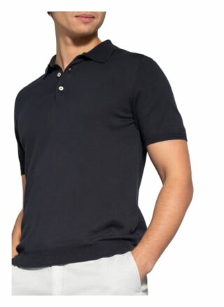 Boglioli Strick-Poloshirt blau
